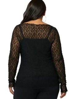 Sunday in the City Urban Chaos Lace Top in Black