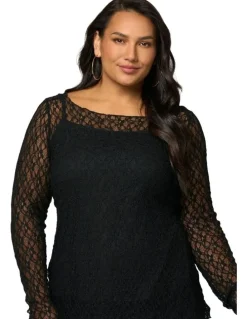 Sunday in the City Urban Chaos Lace Top in Black