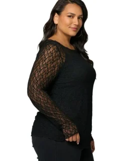 Sunday in the City Urban Chaos Lace Top in Black