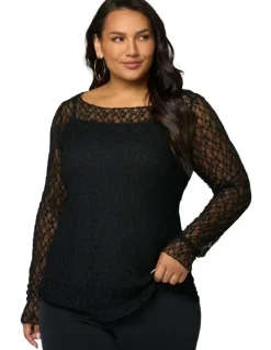 Sunday in the City Urban Chaos Lace Top in Black