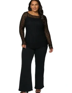 Sunday in the City Urban Chaos Lace Top in Black