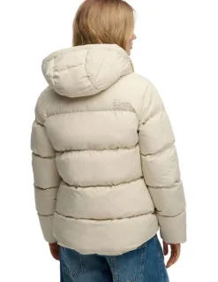 Superdry 5 Baffle Sports Puffer Jacket in Oat Bran