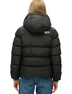 Superdry Hooded Sports Puffer in Black