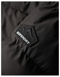 Superdry Hooded Sports Puffer in Black