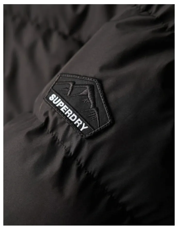 Superdry Hooded Sports Puffer in Black