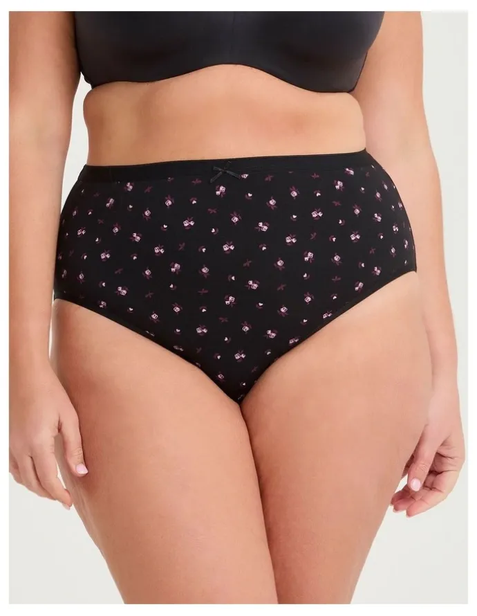 Taking Shape 5 Pack Cotton Neutral Floral Briefs Multi
