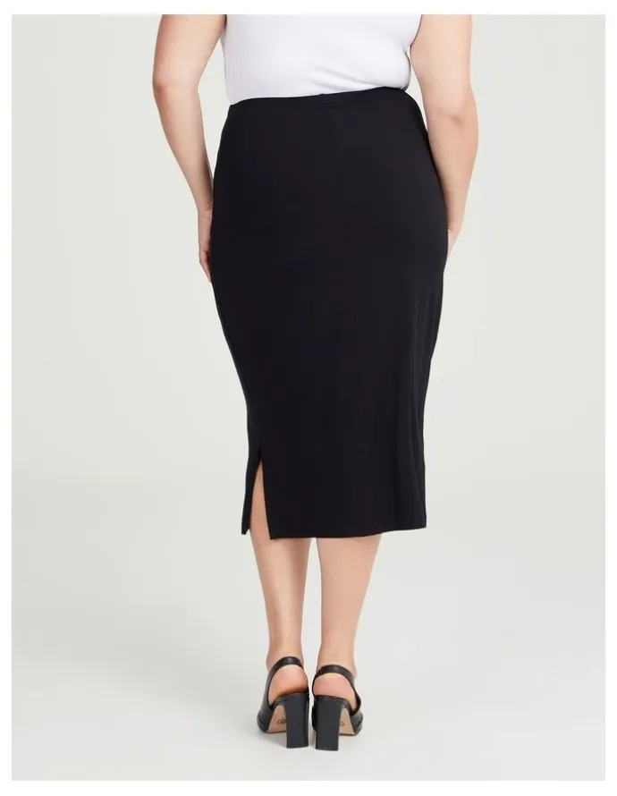 Taking Shape Bamboo Base Long Pencil Skirt in Black
