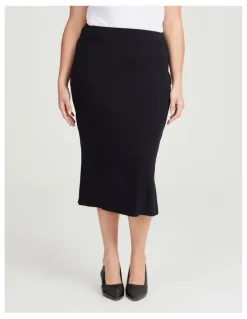 Taking Shape Bamboo Base Long Pencil Skirt in Black