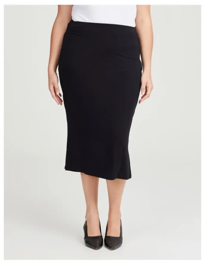 Taking Shape Bamboo Base Long Pencil Skirt in Black