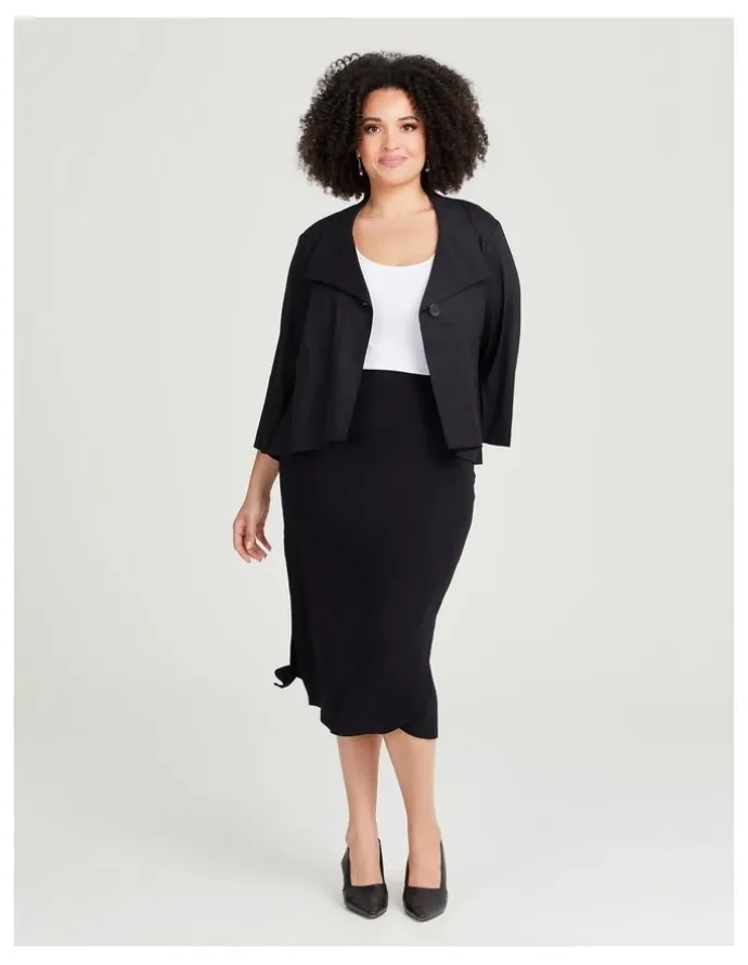 Taking Shape Bamboo Base Long Pencil Skirt in Black