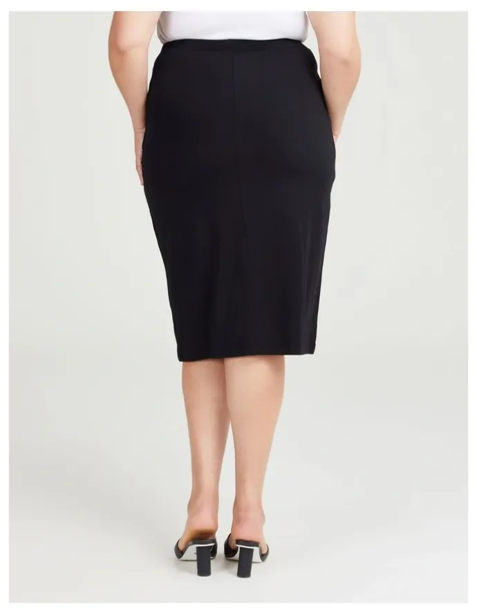 Taking Shape Bamboo Base Pencil Skirt in Black