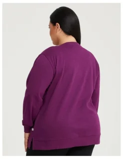 Taking Shape Boyfriend Tunic Sweat in Merlot