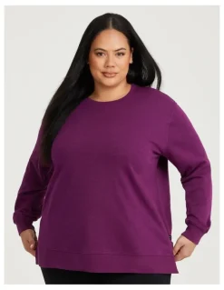 Taking Shape Boyfriend Tunic Sweat in Merlot