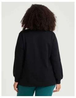 Taking Shape Boyfriend Tunic Sweat in Black