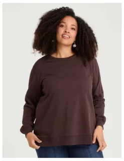 Taking Shape Boyfriend Tunic Sweat in Chocolate Fudge
