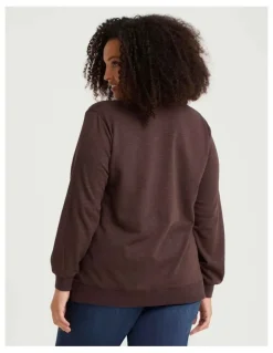 Taking Shape Boyfriend Tunic Sweat in Chocolate Fudge