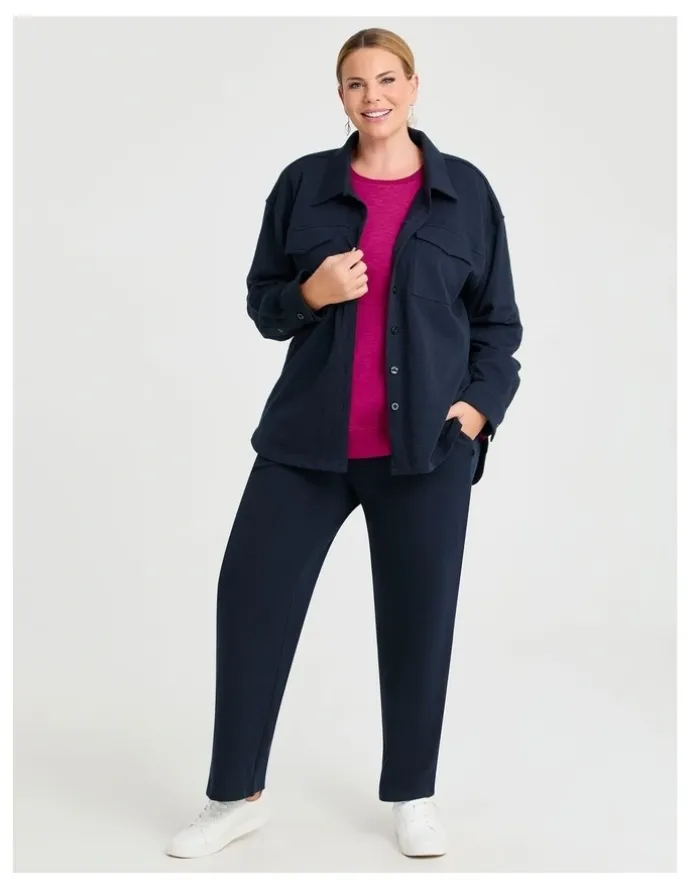 Taking Shape Boyfriend Tunic Sweat Top in Magenta