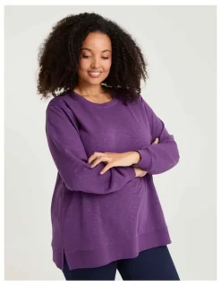 Taking Shape Boyfriend Tunic Sweat Mulberry Purple