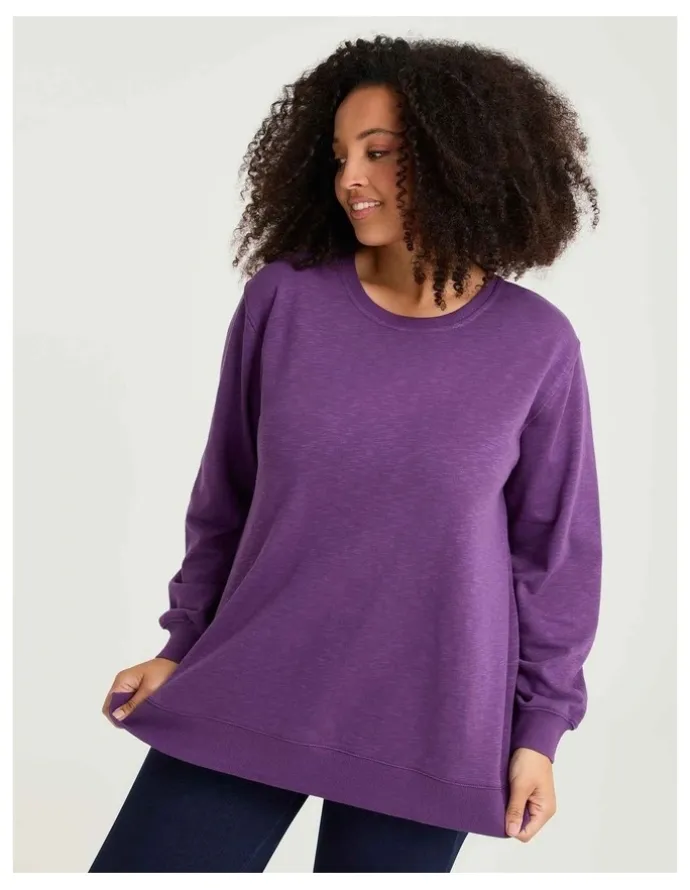 Taking Shape Boyfriend Tunic Sweat Mulberry Purple