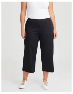 Taking Shape City Wide Leg Crop Pant in Black
