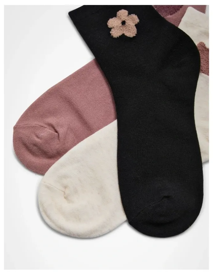 Taking Shape Cosy Pattern Cotton Socks 3 Pack in Multi
