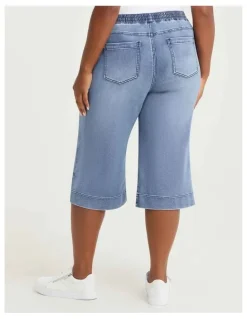 Taking Shape Cotton Blend Bermuda Short Eden Blue Denim