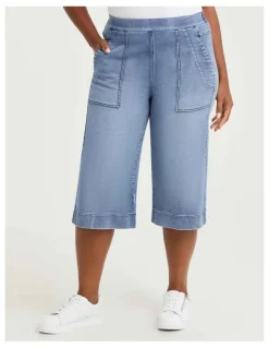 Taking Shape Cotton Blend Bermuda Short Eden Blue Denim