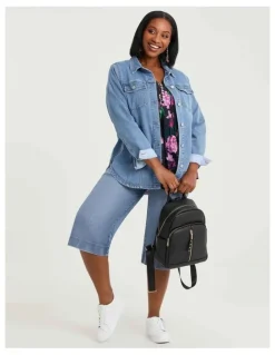 Taking Shape Cotton Blend Bermuda Short Eden Blue Denim