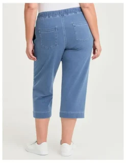 Taking Shape Cotton Denim Crop Pant Chambray Blue