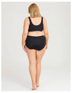 Taking Shape Cotton Front Opening Zip Bra in Black