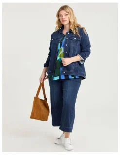 Taking Shape Cotton Pintuck Block Floral Top Print