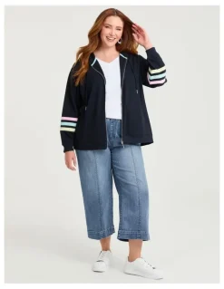 Taking Shape Cotton Zip Through Hoodie Navy