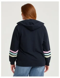 Taking Shape Cotton Zip Through Hoodie Navy