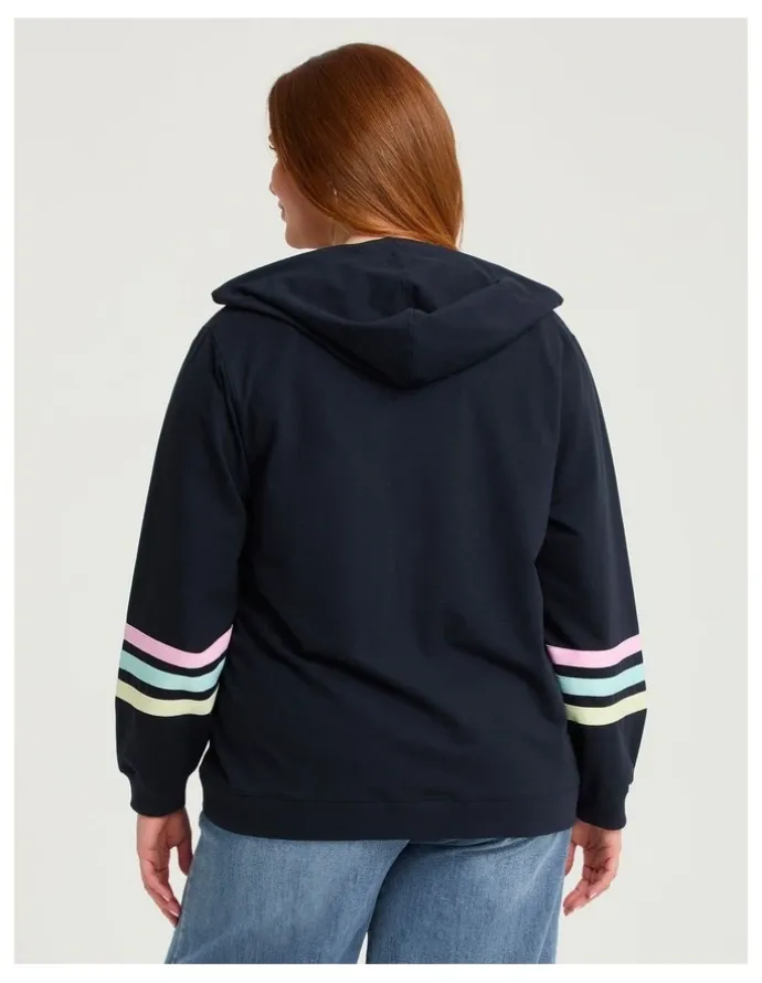 Taking Shape Cotton Zip Through Hoodie Navy