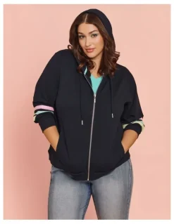 Taking Shape Cotton Zip Through Hoodie Navy