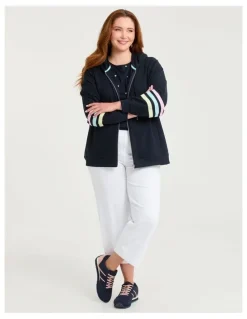 Taking Shape Cotton Zip Through Hoodie Navy