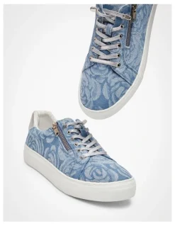 Taking Shape Denim Floral Sneaker in Blue