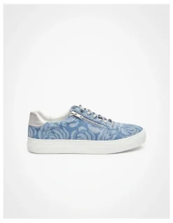 Taking Shape Denim Floral Sneaker in Blue
