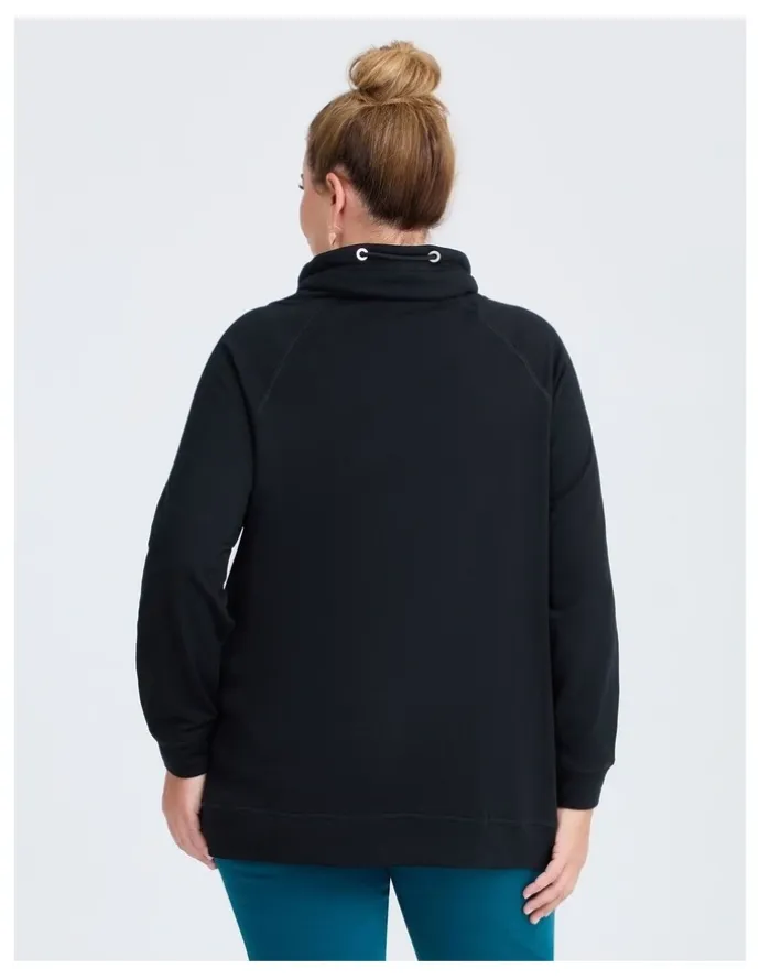 Taking Shape Drawstring Collar Sweater in Black