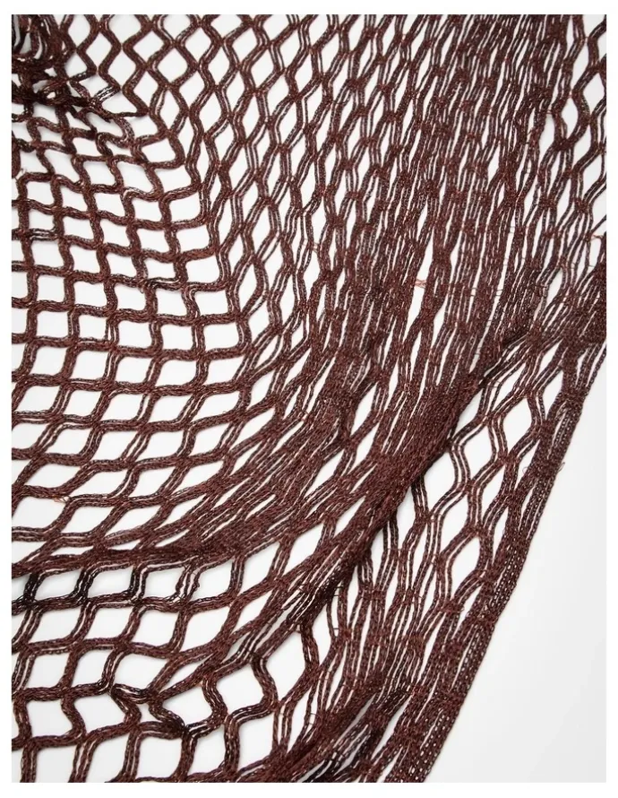 Taking Shape Dressy Crochet Poncho Brown