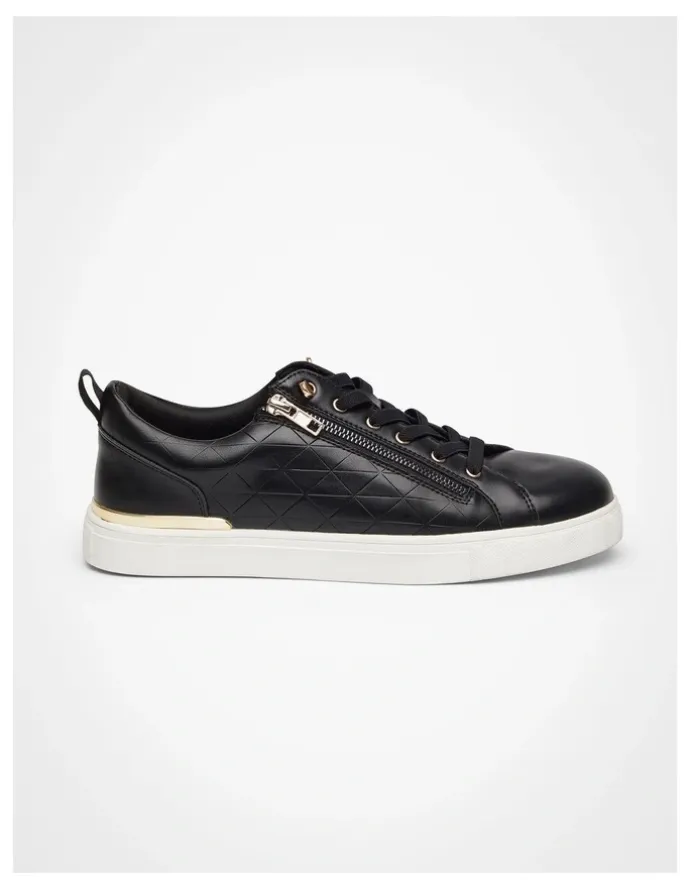 Taking Shape Elastic Zip Sneaker in Black