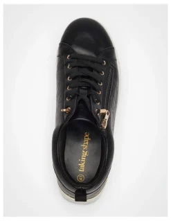 Taking Shape Elastic Zip Sneaker in Black
