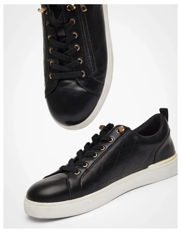 Taking Shape Elastic Zip Sneaker in Black