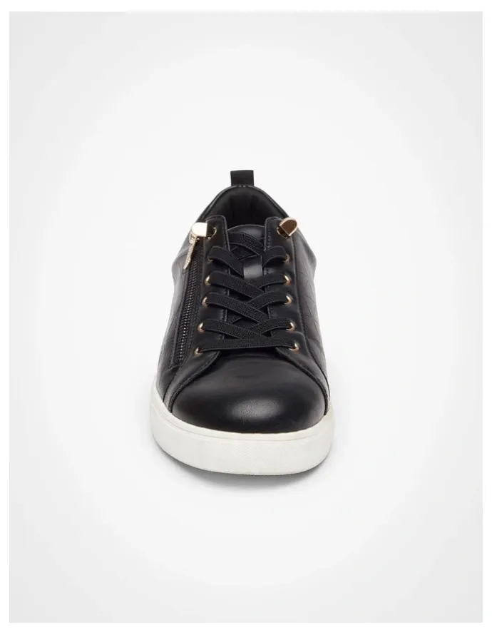 Taking Shape Elastic Zip Sneaker in Black