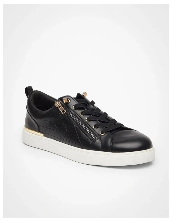 Taking Shape Elastic Zip Sneaker in Black