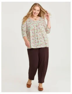 Taking Shape Emmy Long Sleeve T-shirt Sage in Floral Print