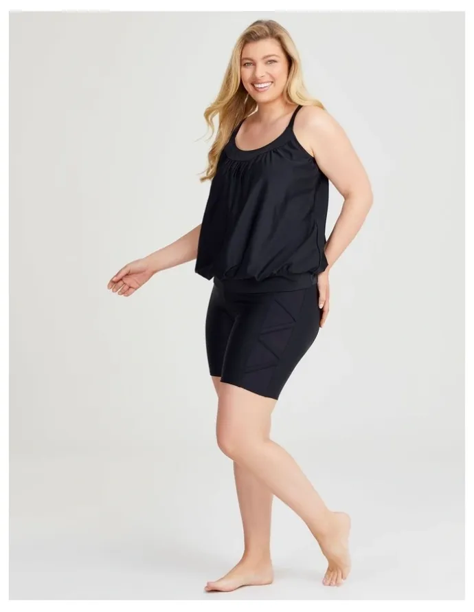 Taking Shape Essential Blouson Tankini in Black