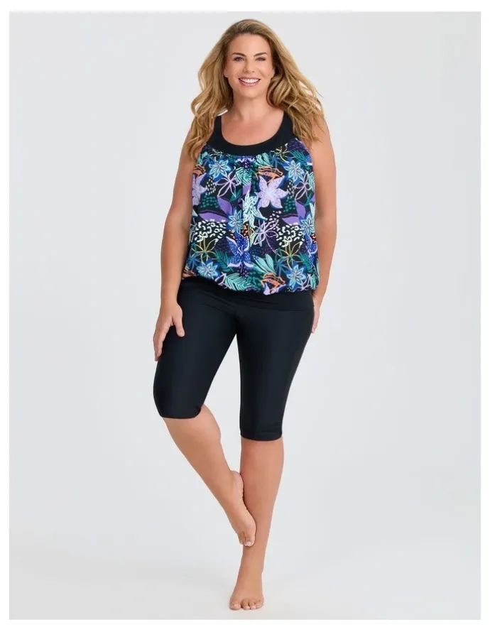 Taking Shape Essential Capri Swim Legging in Black