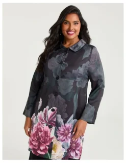 Taking Shape Fleur Satin Dress Coat Floral