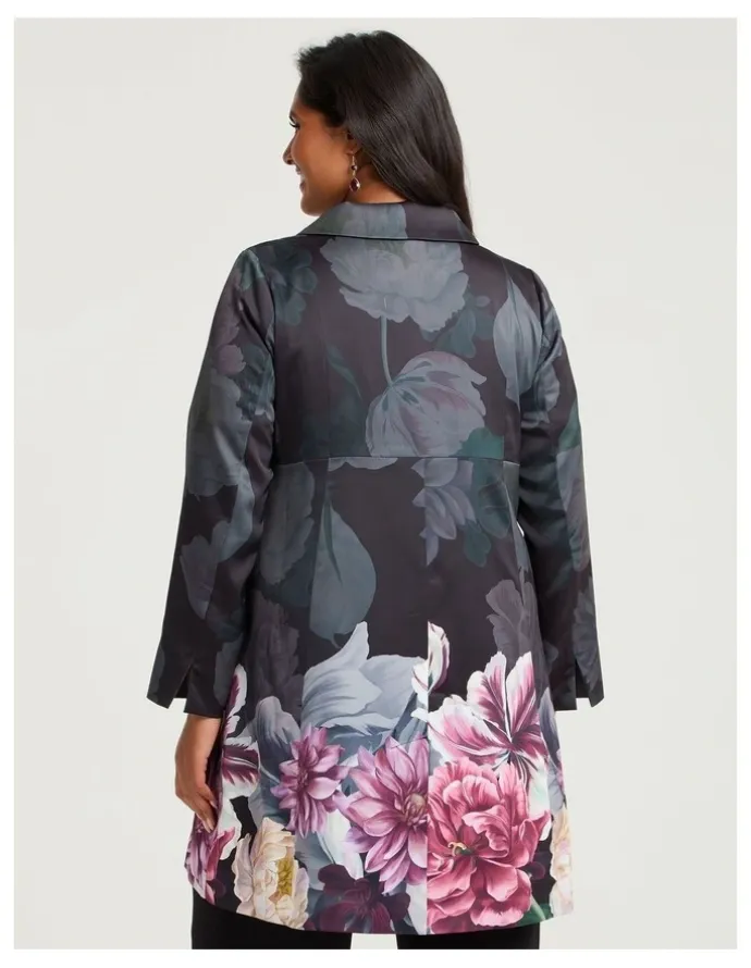 Taking Shape Fleur Satin Dress Coat Floral